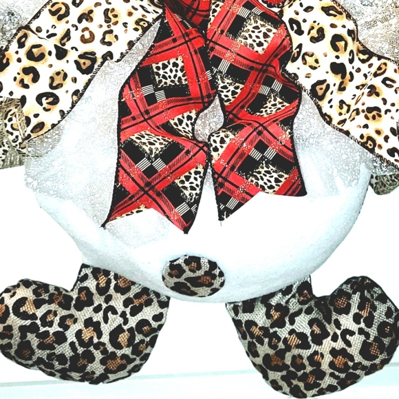 Winter Snowman Wreath Leopard Print - Picture 5 of 7